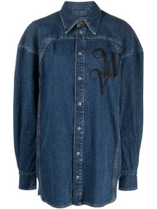 Vivienne Westwood chemise en jean Spray VW Football - Bleu