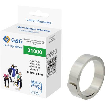G&G Labeltape voor lettertang Aluminium Tapekleur: Zilver 12.6 mm 4.8 m