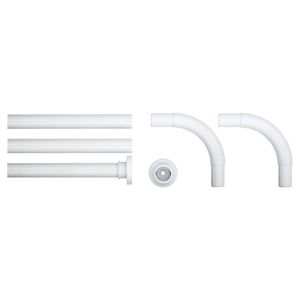 Douchegordijnstangset Seallux diameter 28 mm, 90x90x90, 80x170 cm wit