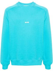 MSGM sweat en coton à logo imprimé - Bleu