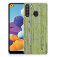 Samsung Galaxy A21 | Bumper Hoesje | Green Wood