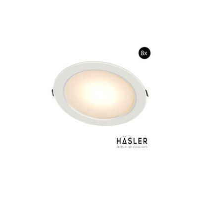 Inbouwspot Häsler Toledo Incl. Fase Aansnijding Dimbaar 13.7 cm 8 Watt Warm Wit Set 8x