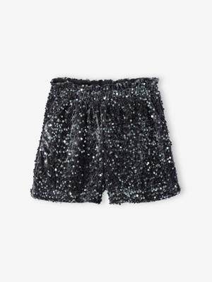 Kerst short voor meisjes met pailletten zilver