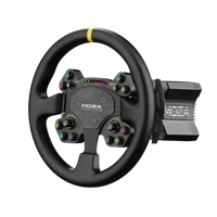 Moza Racing R9 Direct Drive Wheel Base - V3 + RS V2 Steering Wheel Leather - Bundle