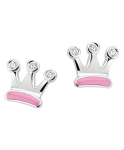 TFT Oorknoppen Kroon Zilver Glanzend 6 mm x 6 mm