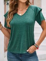 Loose Casual Jersey V Neck T-Shirt