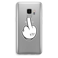 Middle finger white: Samsung Galaxy S9 Transparant Hoesje