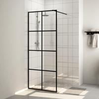 VidaXL Inloopdouchewand 80x195 cm esg-glas transparant en zwart