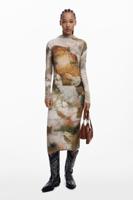 Jurk met schoorsteenkraag - BROWN - S Jurk met schoorsteenkraag - BROWN - S
