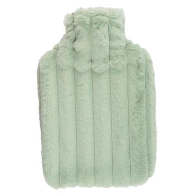 Warmwaterkruik - mintgroen - 1,75L - fluffy pluche hoes - bedkruik - kruik - kruik met hoes