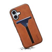 Denior iPhone 17 hoesje - Backcover met kaarthouder - Bruin