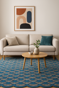 Ted Baker - Masquerade Blue 160008 - 140x200 cm Vloerkleed