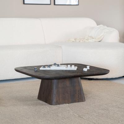 Eleonora Salontafel 'Aron' Mangohout, 80 x 80cm, kleur Bruin