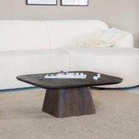 Eleonora Salontafel 'Aron' Mangohout, 80 x 80cm, kleur Bruin
