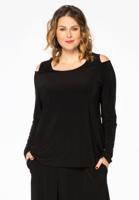 Yoek Shirt relax cold shoulder | Zwart | Maat 46/48 Yoek Shirt relax cold shoulder | Zwart | Maat 46/48