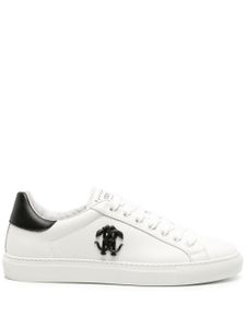 Roberto Cavalli Mirror Snake-embellished leather sneakers - Blanc