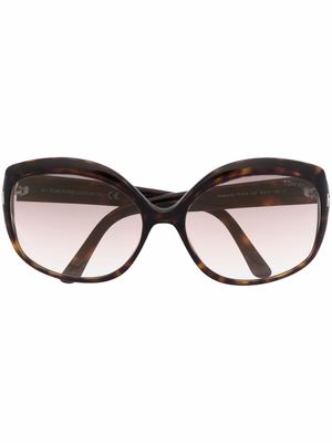 TOM FORD Eyewear lunettes de soleil à monture ronde - Marron