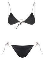 Oséree bikini triangle à fini métallisé - Noir