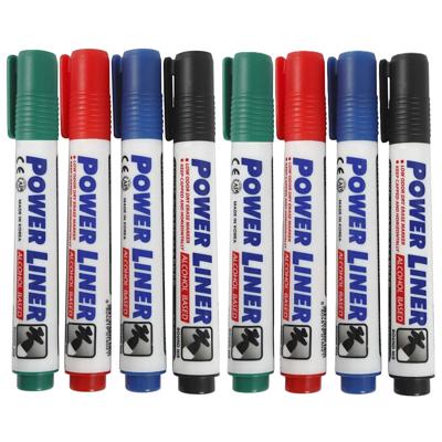 Whiteboard markers/stiften Power Liners - 8x kleuren - punt van 4 mm