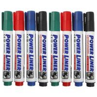 Whiteboard markers/stiften Power Liners - 8x kleuren - punt van 4 mm