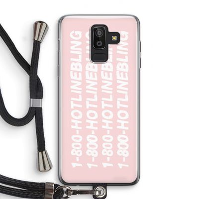Hotline bling pink: Samsung Galaxy J8 (2018) Transparant Hoesje met koord