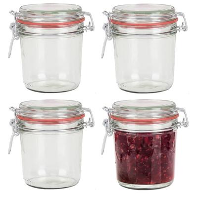 Weckpot/inmaakpot - 8x - glas - 400 ml - met beugelsluiting - transparant