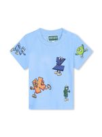 Kenzo Kids t-shirt en coton à logo imprimé - Bleu - thumbnail