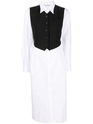 pushBUTTON robe-chemise à détail de veston - Noir