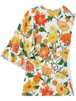 Stella McCartney Lady Garden-print one-shoulder top - Orange