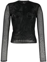 Blumarine t-shirt transparent à cœurs strassés - Noir