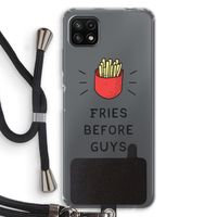 Fries before guys: Samsung Galaxy A22 5G Transparant Hoesje met koord