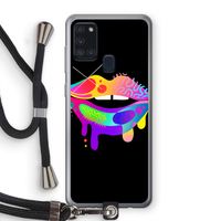 Lip Palette: Samsung Galaxy A21s Transparant Hoesje met koord
