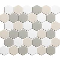 The Mosaic Factory London Mozaiek Tegel Hexagon - Wit Mix Ongeglazuurd, R11 281x325 mm The Mosaic Factory London Mozaiek Tegel Hexagon - Wit Mix Ongeglazuurd, R11 281x325 mm