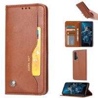Kneed huid textuur horizontale Flip lederen case voor Huawei Honor 20 Pro met fotolijst & houder & card slots & portemonnee (bruin)