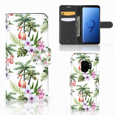Samsung Galaxy S9 | Telefoonhoesje | Met pasjeshouder | Flamingo Palms