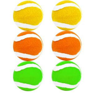 Set van 6x stuks gekleurde premium tennisballen 6,5 cm