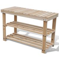 VidaXL Schoenenrek met bankje 2-in-1 massief vurenhout VidaXL Schoenenrek met bankje 2-in-1 massief vurenhout