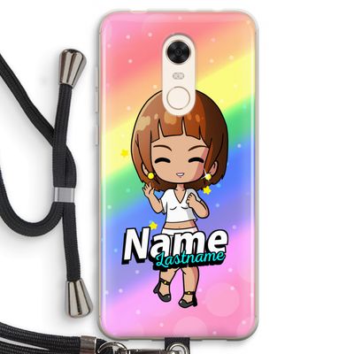 Chibi Maker vrouw: Xiaomi Redmi 5 Transparant Hoesje met koord