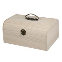 Houten sieradenkistje/opberg kistje - 24 x 16 x 11 cm - beschilderbaar - kleine kistjes Houten sieradenkistje/opberg kistje - 24 x 16 x 11 cm - beschilderbaar - kleine kistjes