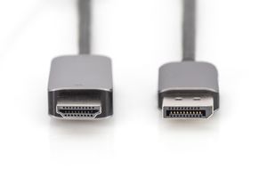 Digitus DB-340305-010-S DisplayPort-kabel DisplayPort Adapterkabel DisplayPort-stekker, HDMI-A-stekker 1 m Zwart DisplayPort 1.2, DisplayPort 1.4, Afgeschermd