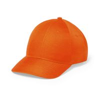 Oranje 6-panel baseballcap voor volwassenen - thumbnail