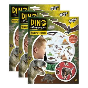 Auto raamstickers - 135x - dinosaurus thema - voor kinderen