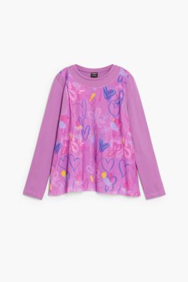 Lange mouwen T-shirt met harten - RED - 7/8