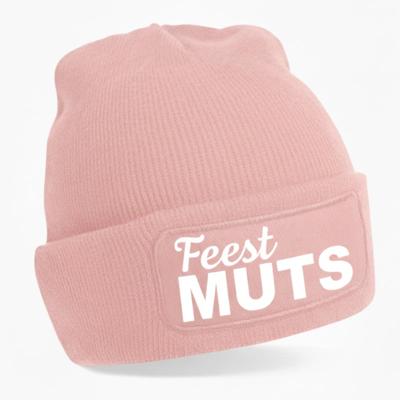 Apres ski muts voor volwassene - feest muts - roze - foute wintersport beanie