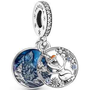 Pandora Disney 799638C01 Hangbedel Frozen Snow Olaf zilver-zirconia-kristal-emaille