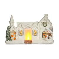 Decoratieve figuren Krist+ Wit Huis Kerstmis 13 x 26,5 x 43 cm LED Licht