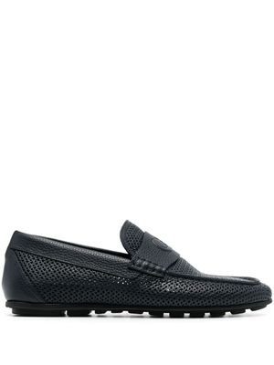 Casadei mocassins en cuir à logo embossé - Bleu