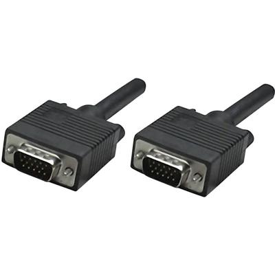 Manhattan 311731 VGA-kabel VGA Aansluitkabel VGA-stekker 15-polig 1.80 m Zwart Schroefbaar