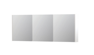 INK SPK1 spiegelkast met 3 dubbel gespiegelde deuren, stopcontact en schakelaar 160 x 14 x 60 cm, mat wit