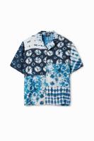 Patch tie-dye shirt - BLUE - XXL